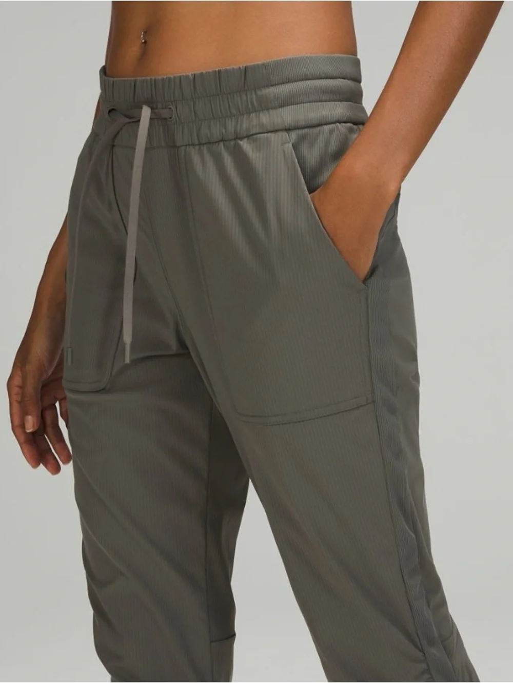 Lululemon Beyond The Studio Joggers Ribbed Active 7/8 Pants Olive Sage Green